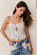 Load image into Gallery viewer, LoveShackFancy Bensen Cotton Lace-Up Bustier