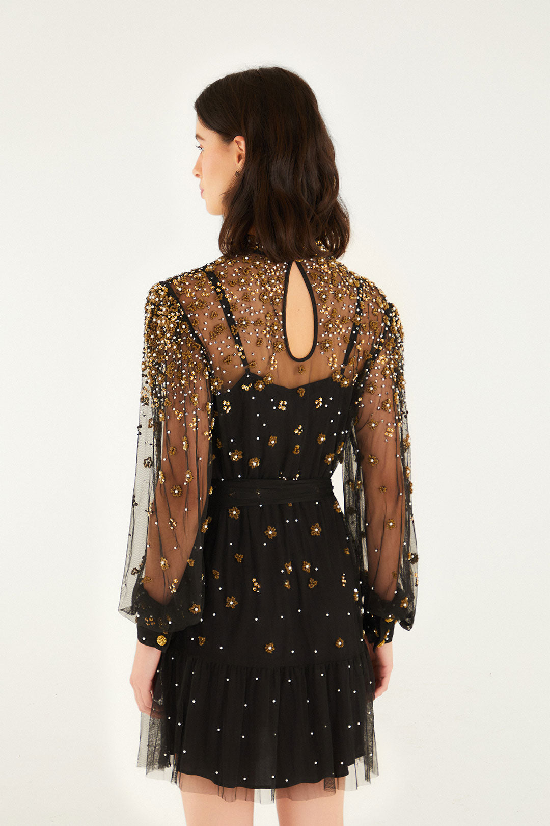 Farm Rio Embroidered Tulle Black Mini Dress SPACE by Leslie Beard Farm Rio Embroidered Tulle Black Mini Dress SPACE by Leslie Beard