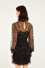 Load image into Gallery viewer, Farm Rio Embroidered Tulle Black Mini Dress