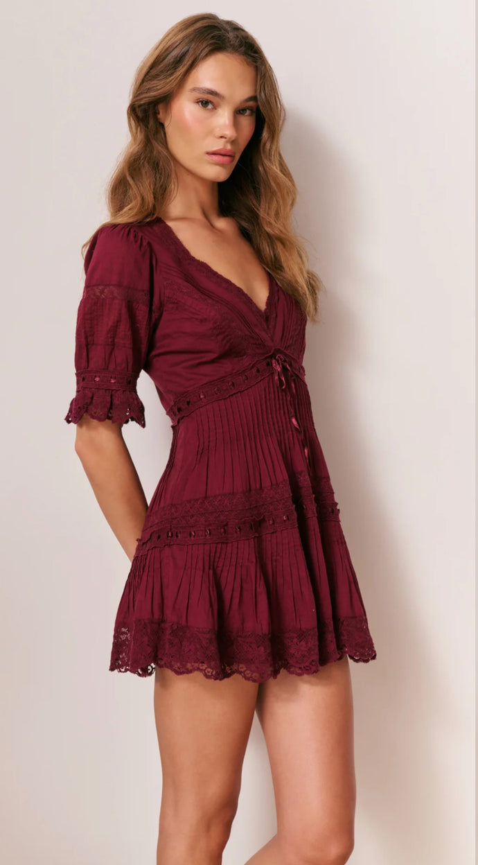 LoveShackFancy Lilias Cotton Mini Dress