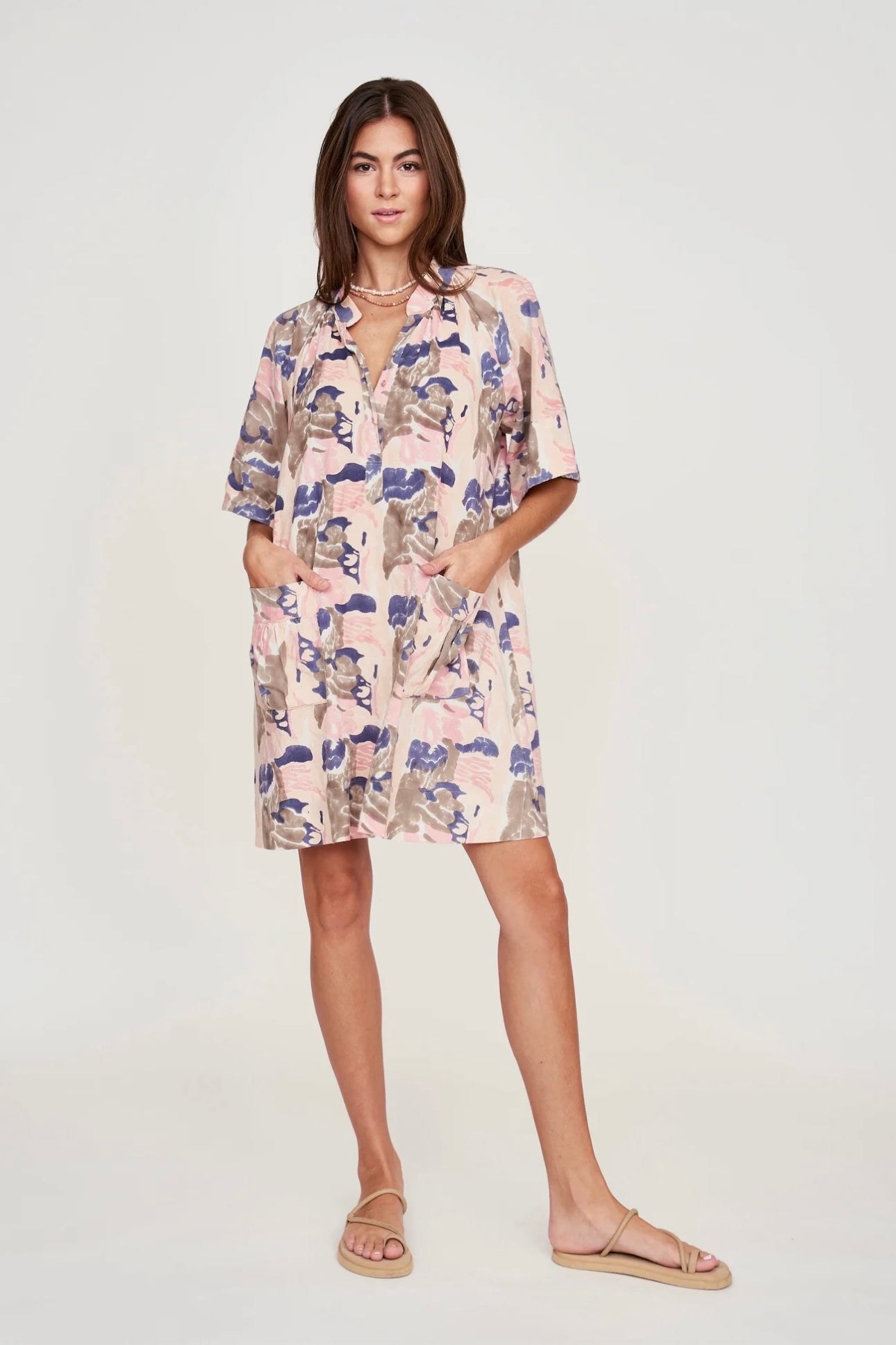 mirth faro short dress MIRTH FARO SHORT DRESS IN REEF IN SHORTCAKE – SPACE by Leslie Beard
