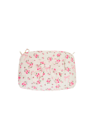 LoveShackFancy Octavia Rose and Bow Cosmetic Bag