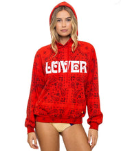 Load image into Gallery viewer, Aviator Nation BANDANA LOVER RELAXED PULLOVER HOODIE - RED