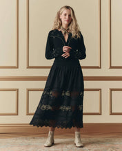 Load image into Gallery viewer, The GREAT. THE ROSETTE CROCHET CANARY SKIRT.