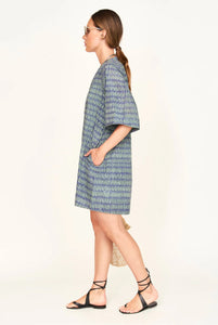 Mirth FARO SHORT DRESS IN LAGOON MINNOW