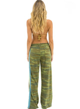 Load image into Gallery viewer, Aviator Nation 5 STRIPE WIDE LEG POCKET SWEATPANTS - CAMO // LIME // AQUA