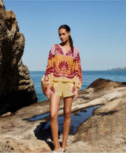 Load image into Gallery viewer, Farm Rio Soft Yellow Arabesc Blouse