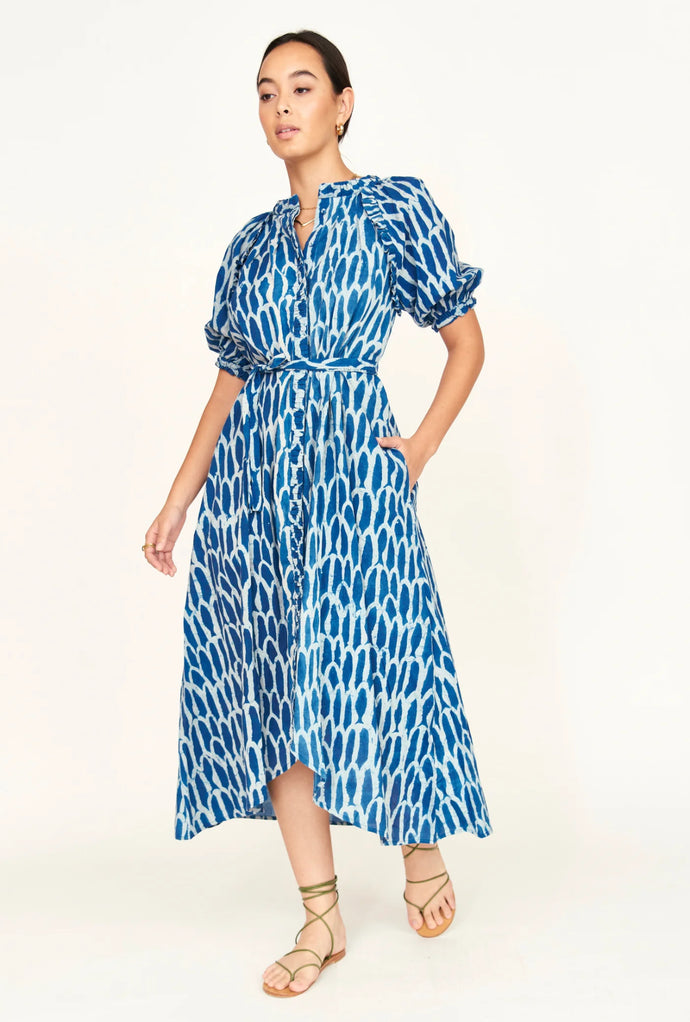 Mirth SOMERSET DRESS IN INDIGO BLUEFISH