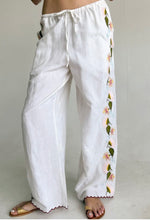 Load image into Gallery viewer, Ciao Luca Ermmano White Embroidered Linen Pant