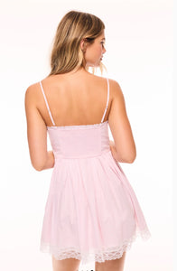 LoveShackFancy Harrisine Cotton Pinstripe Mini Dress