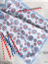 Load image into Gallery viewer, August Table - Aster Napkins - Set of 4 in Blue and Red