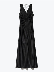 FRAME Lace Front Midi Dress in Noir