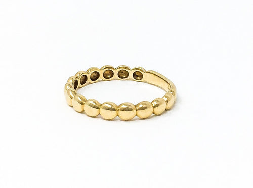 women's gold bead band stackable ring
