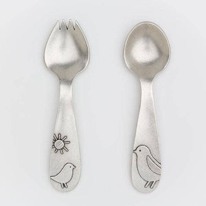 Beehive Handmade Momma and Baby Bird Spoon Set