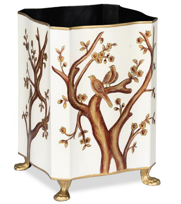 The Enchanted Home - FABULOUS CHINOISERIE SCALLOPED IVORY/GOLD WASTEPAPER