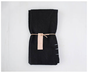 Celina Mancurti, LLC - Black Linen Napkins - Set of 2