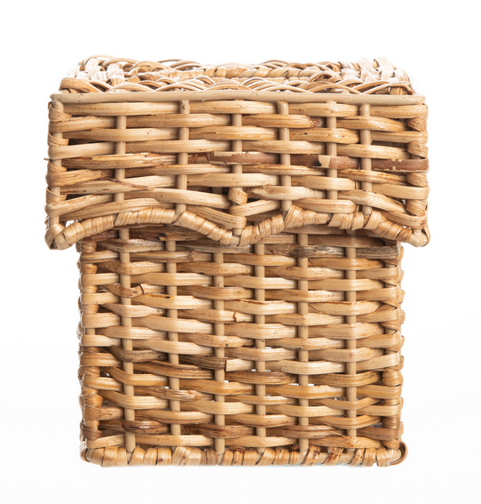 The Enchanted Home - STYLISH NATURAL SCALLOPED WICKER TISSUE BOX