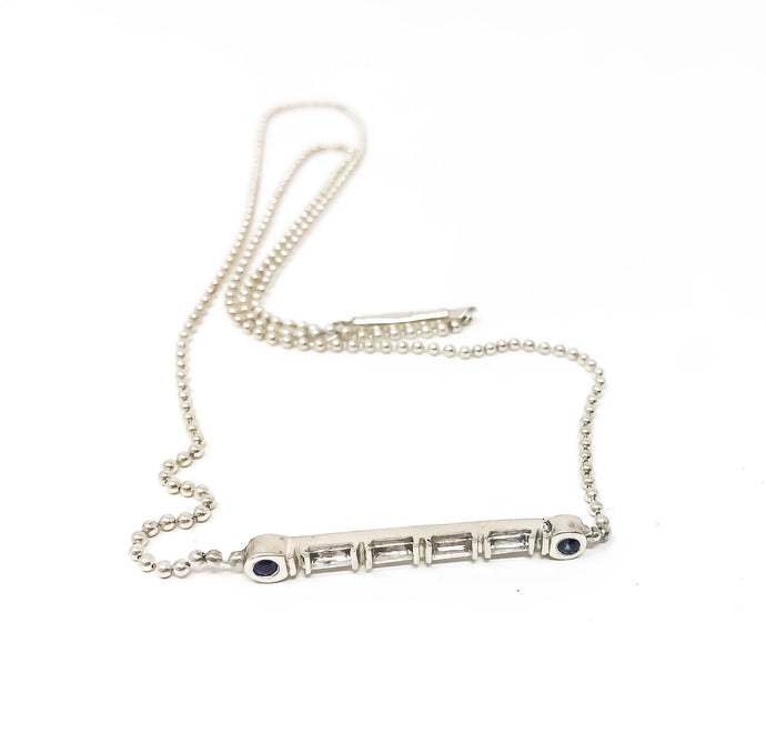 women's silver and gemstone necklace