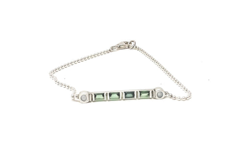 women's silver and gemstone bracelet