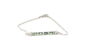 women's silver and gemstone bracelet