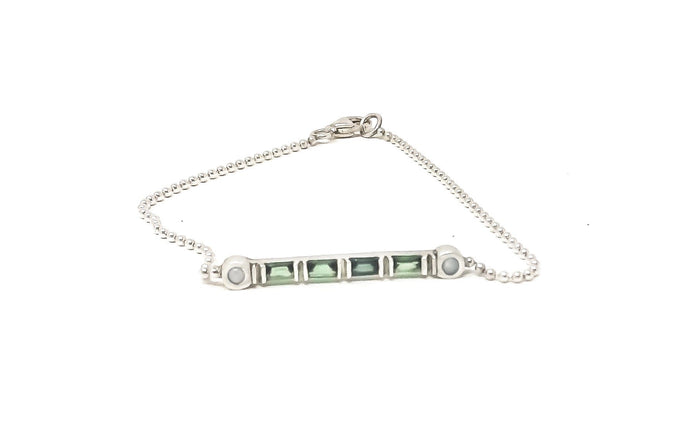 women's silver and gemstone bracelet