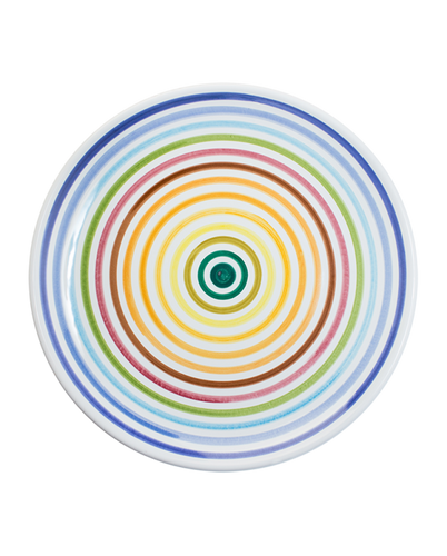 Hand-painted Rainbow Ceramic Plate by Frantoio Muraglia