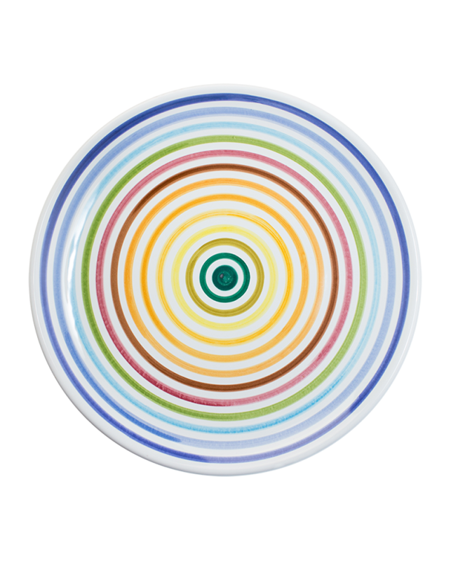 Hand-painted Rainbow Ceramic Plate by Frantoio Muraglia