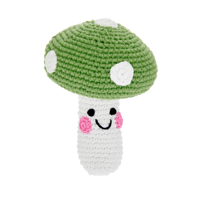 Pebble - Green Mushroom Rattle - Friendly
