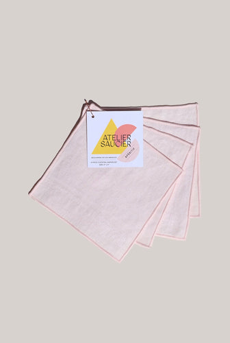 Atelier Saucier Blush Linen Cocktail Napkin Set