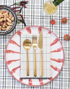 Pomelo Casa Salad Plate With Candy Cane Stripe