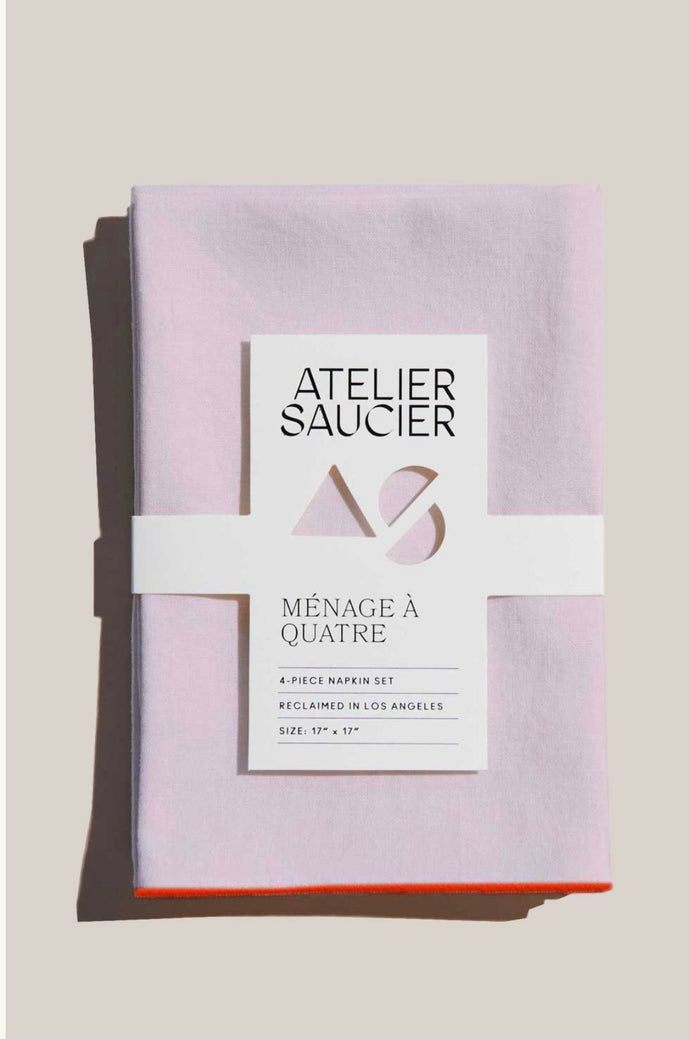 Atelier Saucier Blush Linen Orange Napkin Set