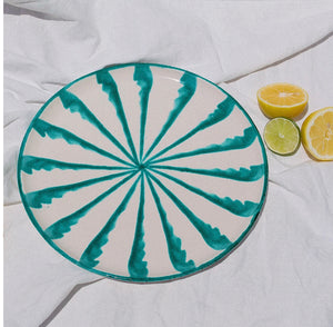 Pomelo Casa Dinner Plate With Candy Cane Stripes