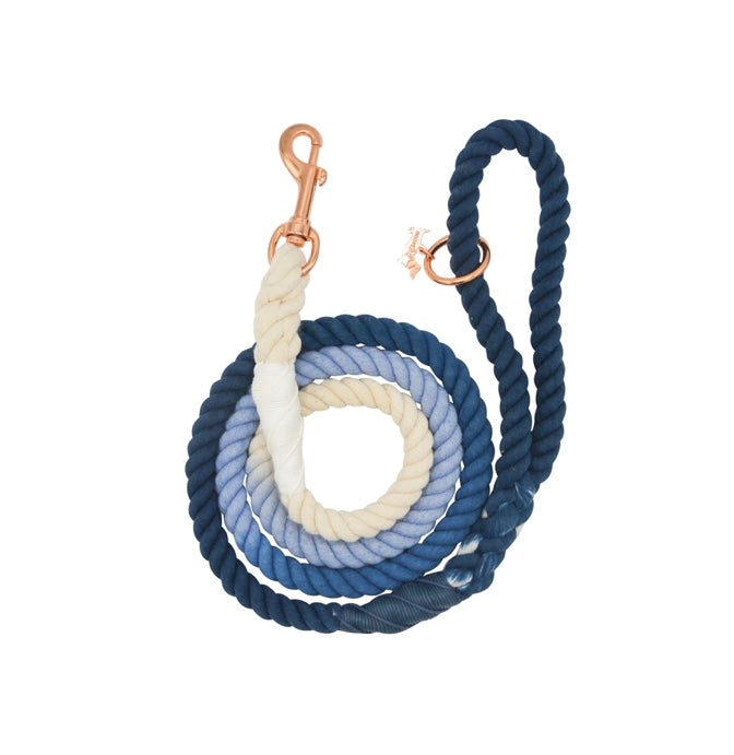 Rope Leash - Ombre Blue - Sassy Woof