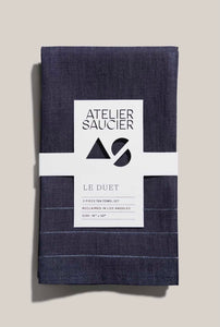 Atelier Saucier Denim Jewel Tea Towel Set