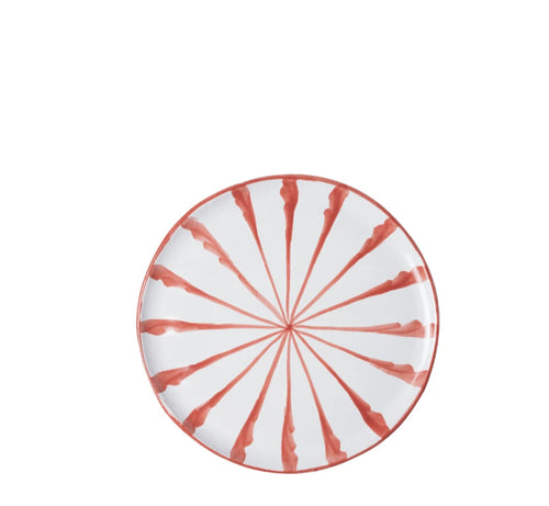 Pomelo Casa Dinner Plate with Candy Cane Stripes